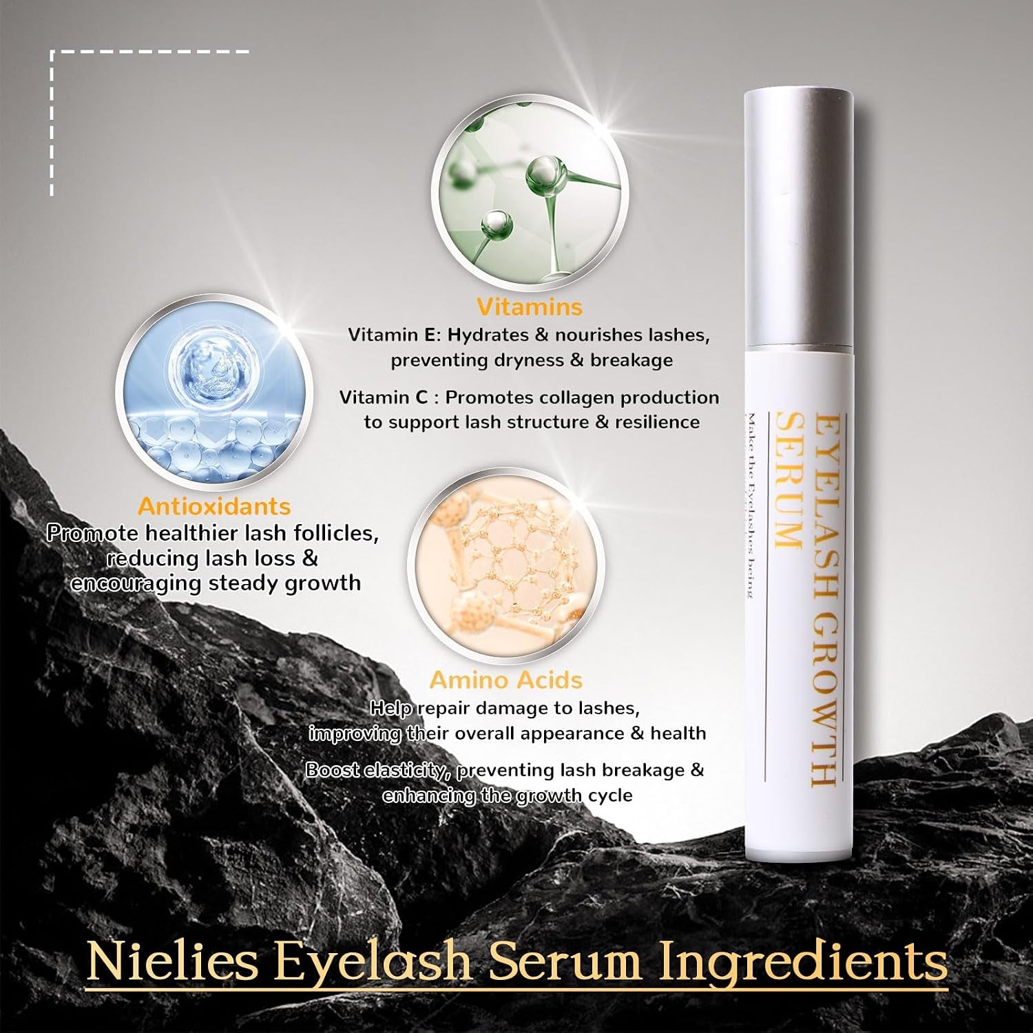 Lash & Brow Growth Serum – Eyelash Enhancer for Longer Lashes, Suero Para Pestañas Crecimiento, Eyebrow Serum for Women, Sérum Para Pestañas Y Cejas, Rapid Lash Booster