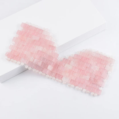 Rose Quartz Eye Mask Massager Natural Jade Eye Mask Stone Sleep Mask Face Massager Sleeping Eye Mask for Eye Relax Eye Care Tool