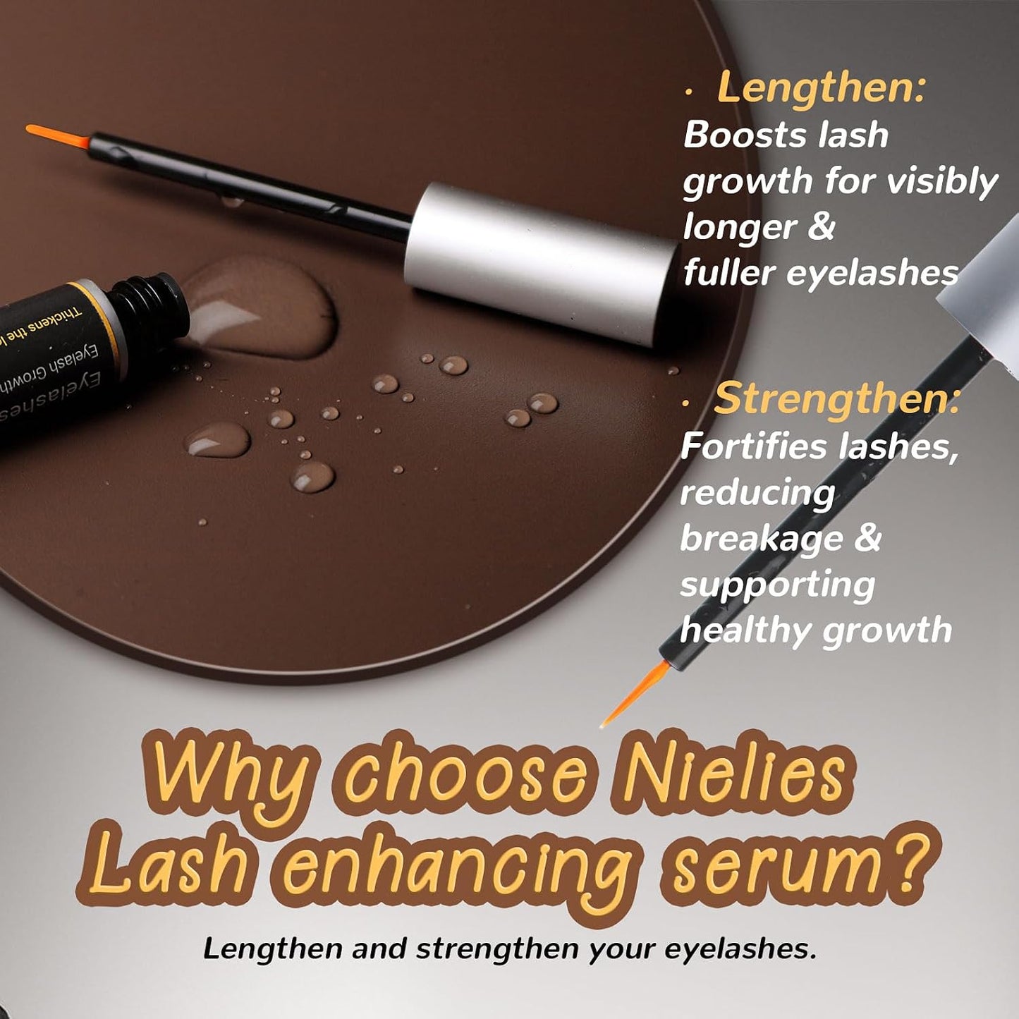 Lash & Brow Growth Serum – Eyelash Enhancer for Longer Lashes, Suero Para Pestañas Crecimiento, Eyebrow Serum for Women, Sérum Para Pestañas Y Cejas, Rapid Lash Booster