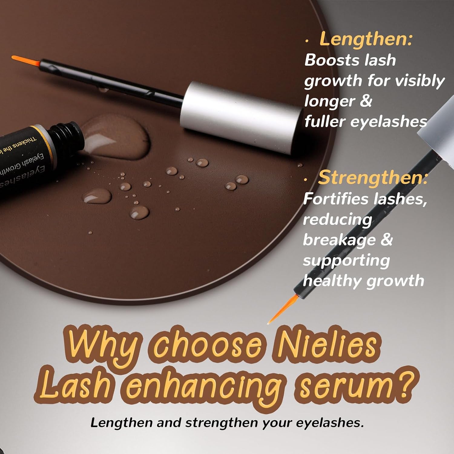 Lash & Brow Growth Serum – Eyelash Enhancer for Longer Lashes, Suero Para Pestañas Crecimiento, Eyebrow Serum for Women, Sérum Para Pestañas Y Cejas, Rapid Lash Booster