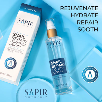 Snail Mucin Repair Booster 50 Ml – Formulated with 97% Snail Secretion Filtrate – Facial Skin Care for Women with Hyaluronic Acid – Anti‑Aging