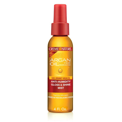 Anti-Humidity Gloss & Shine Mist, Lightweight Frizz Control and Heat Protection, Infused with 100% Organic Argan Oil from Morocco, 4 Oz