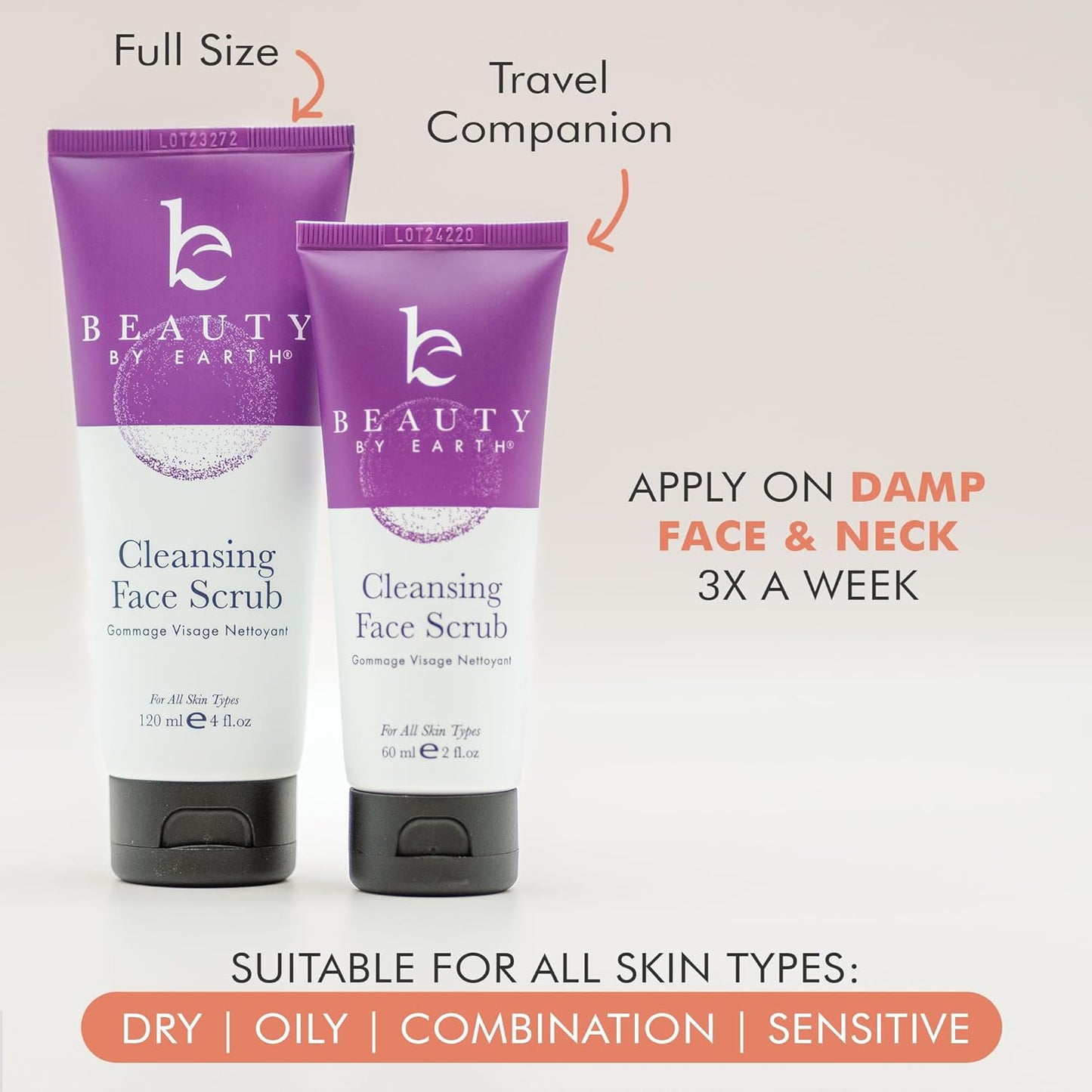 Face Scrub and Face Wash, Gentle Exfoliating, Cleansing Facial Scrub Exfoliator, Natural & Organic Ingredients | Cleansing Facial Scrub Exfoliator, Natural & Organic Ingredients