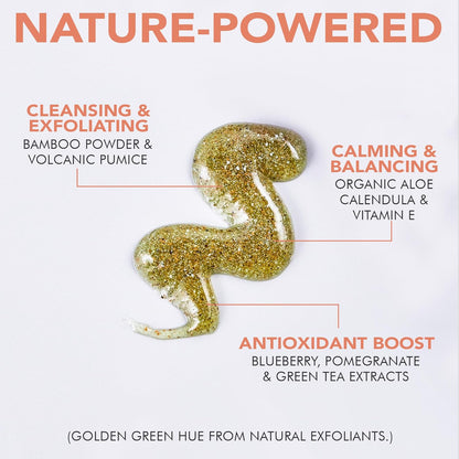 Face Scrub and Face Wash, Gentle Exfoliating, Cleansing Facial Scrub Exfoliator, Natural & Organic Ingredients | Cleansing Facial Scrub Exfoliator, Natural & Organic Ingredients