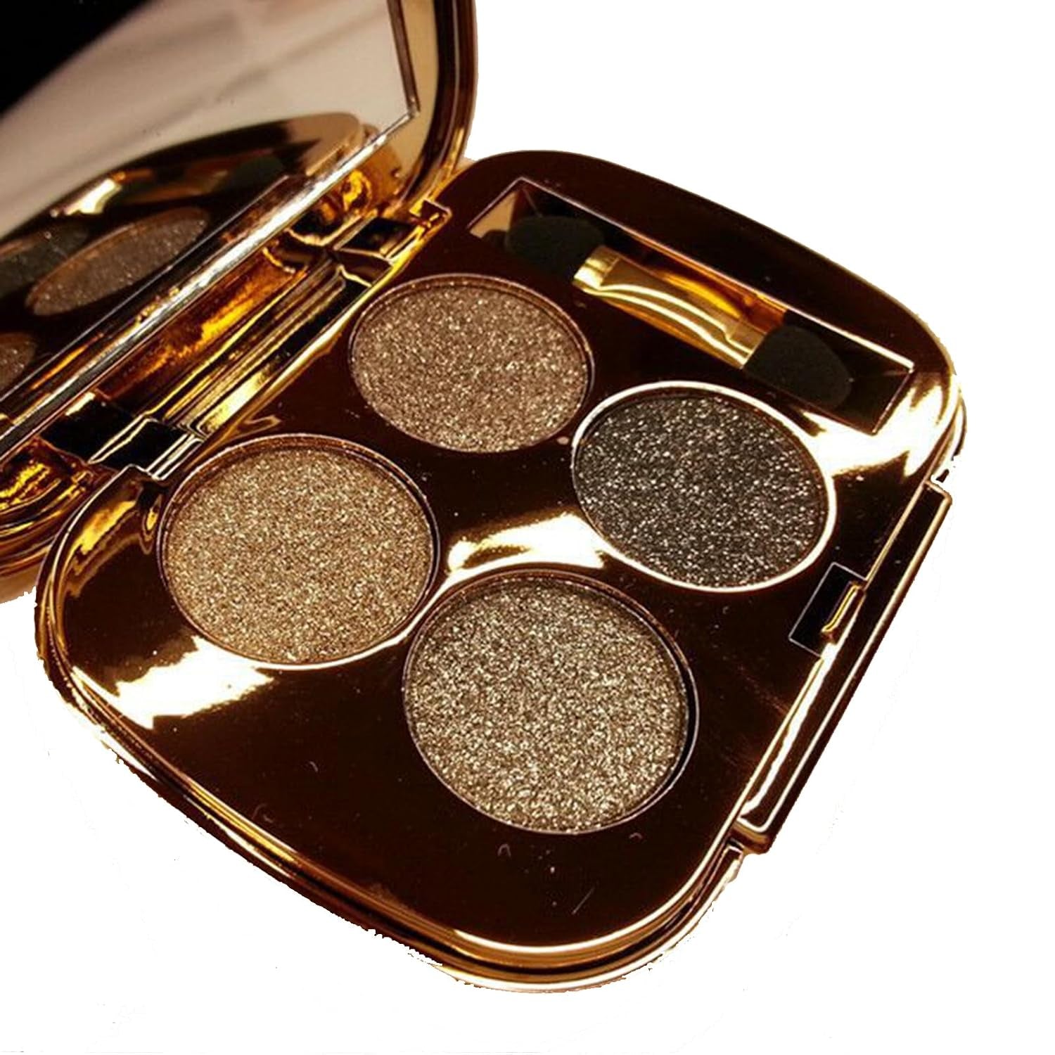 Glitter Eyeshadow Palette Makeup Set,4 Colors Shimmer Eyeshadow Palette Gold Eyeshadow Highly Pigmented Long Lasting Waterproof Sweatproof Professional Palettes(8#)