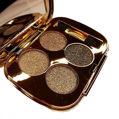 Glitter Eyeshadow Palette Makeup Set,4 Colors Shimmer Eyeshadow Palette Gold Eyeshadow Highly Pigmented Long Lasting Waterproof Sweatproof Professional Palettes(8#)