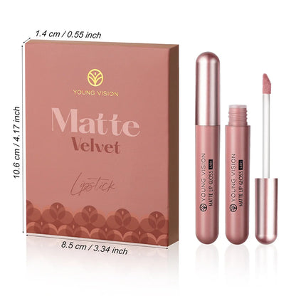 Set of 6 Nonstick Cup Liquid Lipstick , Long-Lasting Lip Gloss Gift Box – Matte Finish Lip Gloss, Resistant to Fading