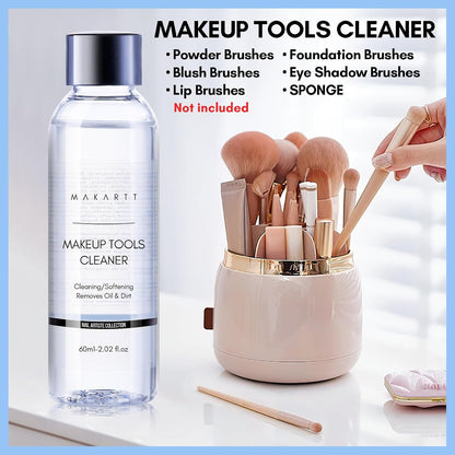 Makeup Brush Cleaning Kit: 3-PCS Set with Cleaning Bowl, Deep Cleaning Solution for Sponges, Brushes, and Powder Puffs, Effectively Removes Cosmetic and Nail Brush Residue (4.04 Fl Oz)