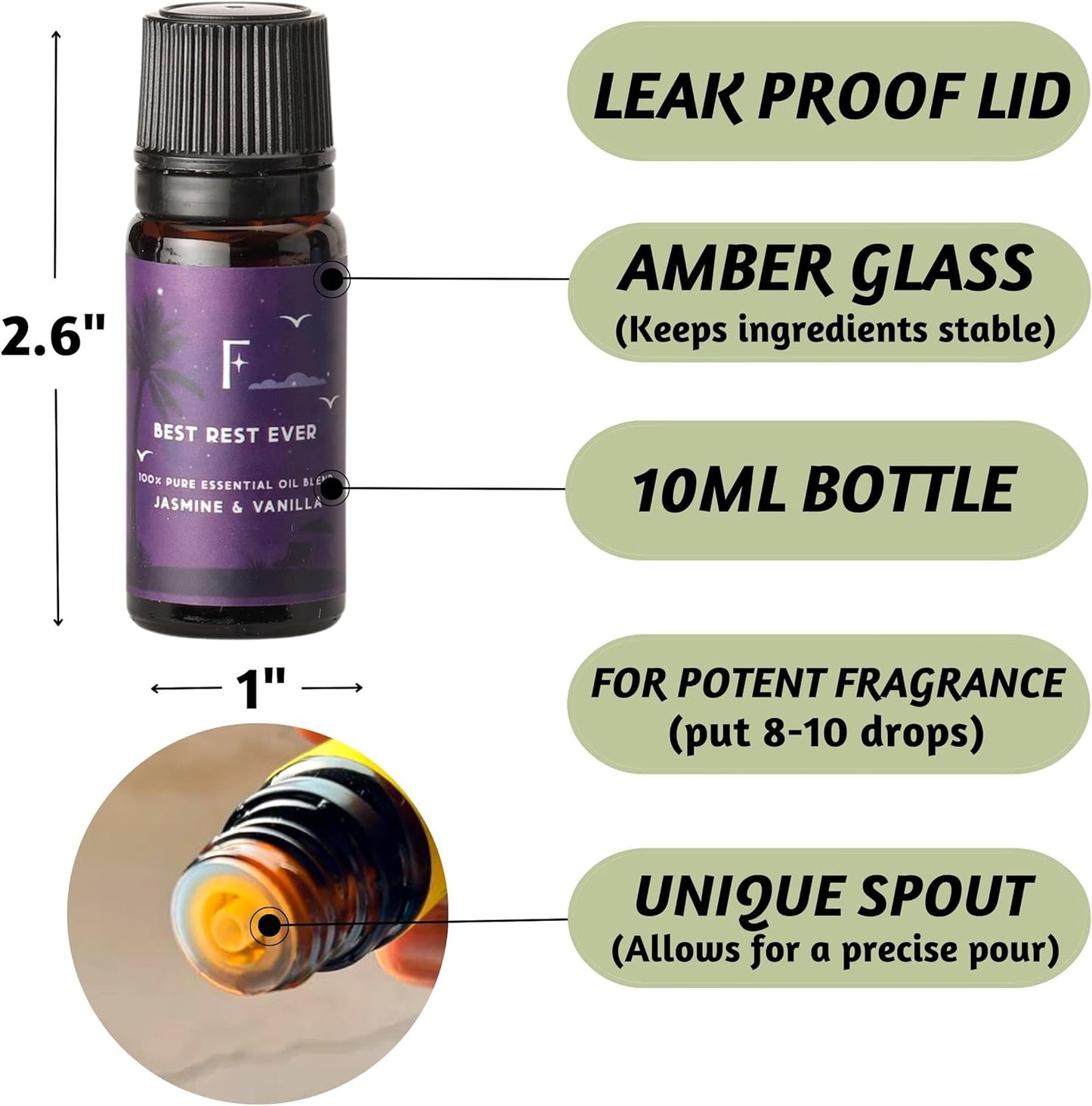 Sleep Essential Oils for Diffuser-Pack of 6 | Aromatherapy & Meditation, Lavender, Peppermint, Jasmine Eucalyptus Orange, Relaxing Essential Oil Set for Sleep Essentials