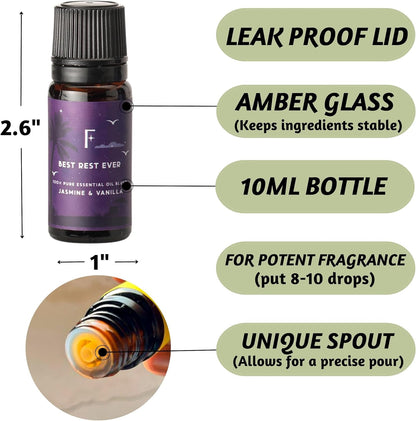 Sleep Essential Oils for Diffuser-Pack of 6 | Aromatherapy & Meditation, Lavender, Peppermint, Jasmine Eucalyptus Orange, Relaxing Essential Oil Set for Sleep Essentials