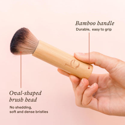 Kabuki Brush for Face - Ultra Soft Bronzer Brush for Blush, Loose Powder | Powder and Liquid Foundation & Self Tanner, Travel Friendy Makeup Blending Tool, Gentle on Skin