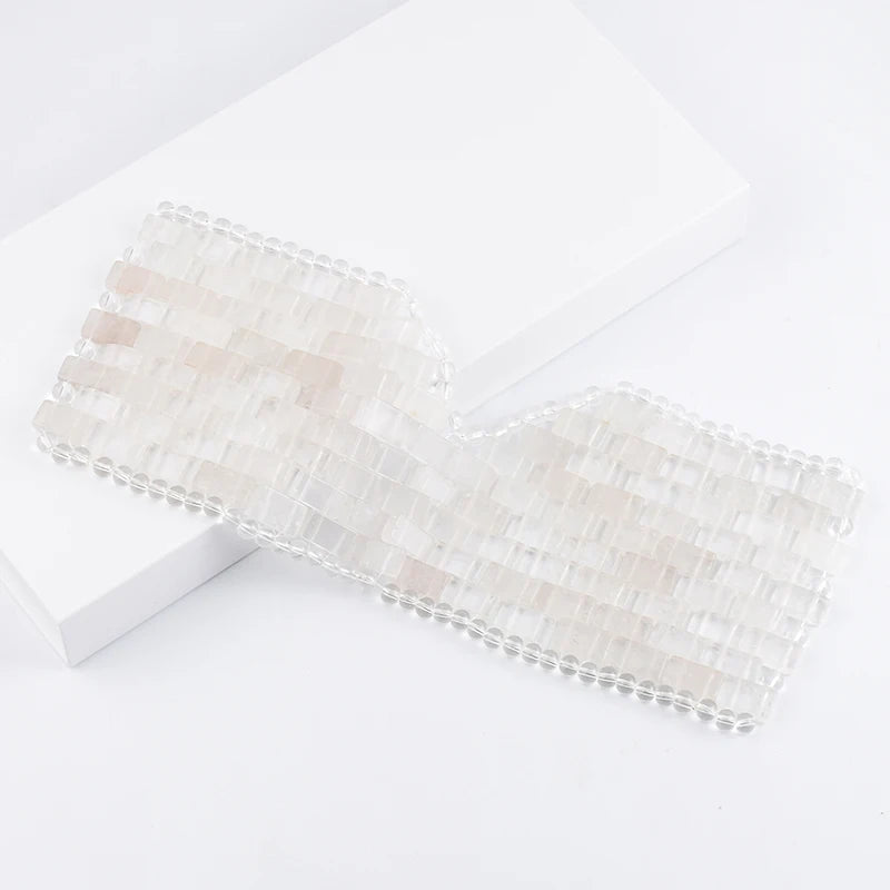 Rose Quartz Eye Mask Massager Natural Jade Eye Mask Stone Sleep Mask Face Massager Sleeping Eye Mask for Eye Relax Eye Care Tool