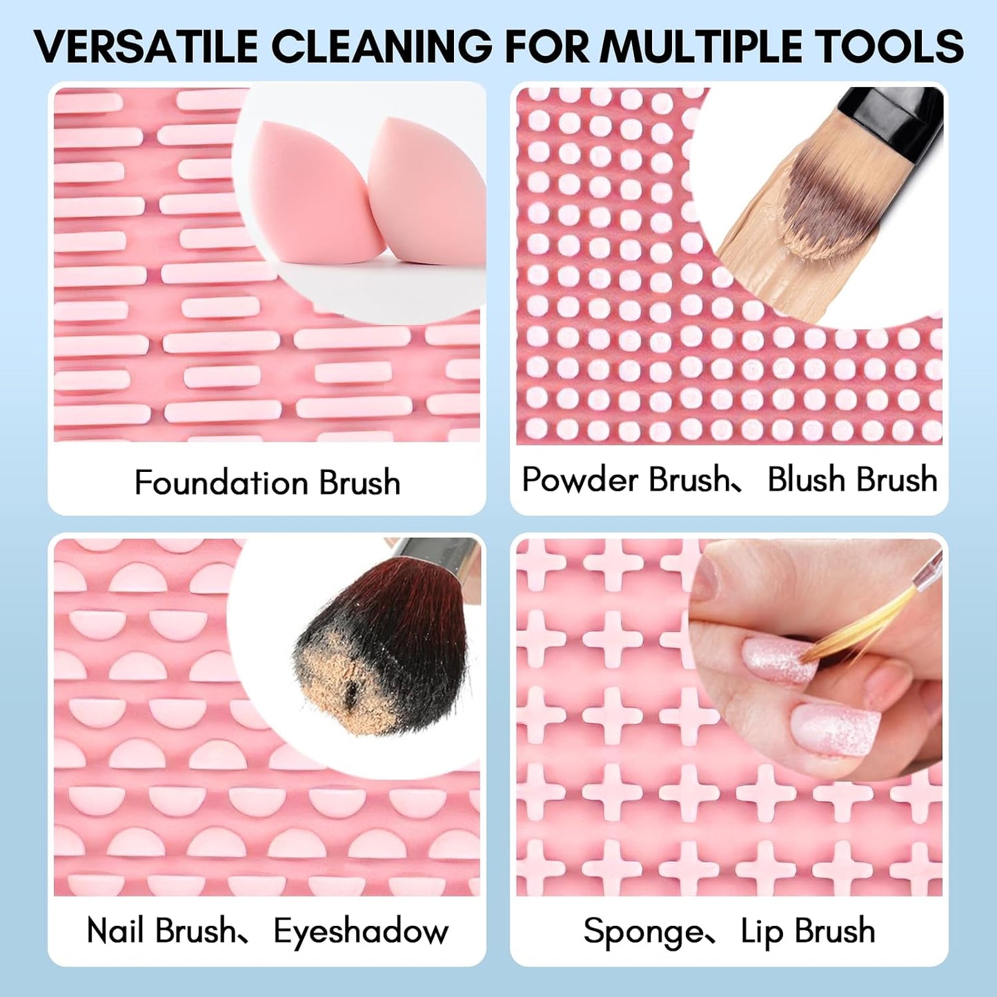 Makeup Brush Cleaning Kit: 3-PCS Set with Cleaning Bowl, Deep Cleaning Solution for Sponges, Brushes, and Powder Puffs, Effectively Removes Cosmetic and Nail Brush Residue (4.04 Fl Oz)