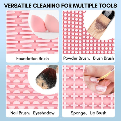 Makeup Brush Cleaning Kit: 3-PCS Set with Cleaning Bowl, Deep Cleaning Solution for Sponges, Brushes, and Powder Puffs, Effectively Removes Cosmetic and Nail Brush Residue (4.04 Fl Oz)