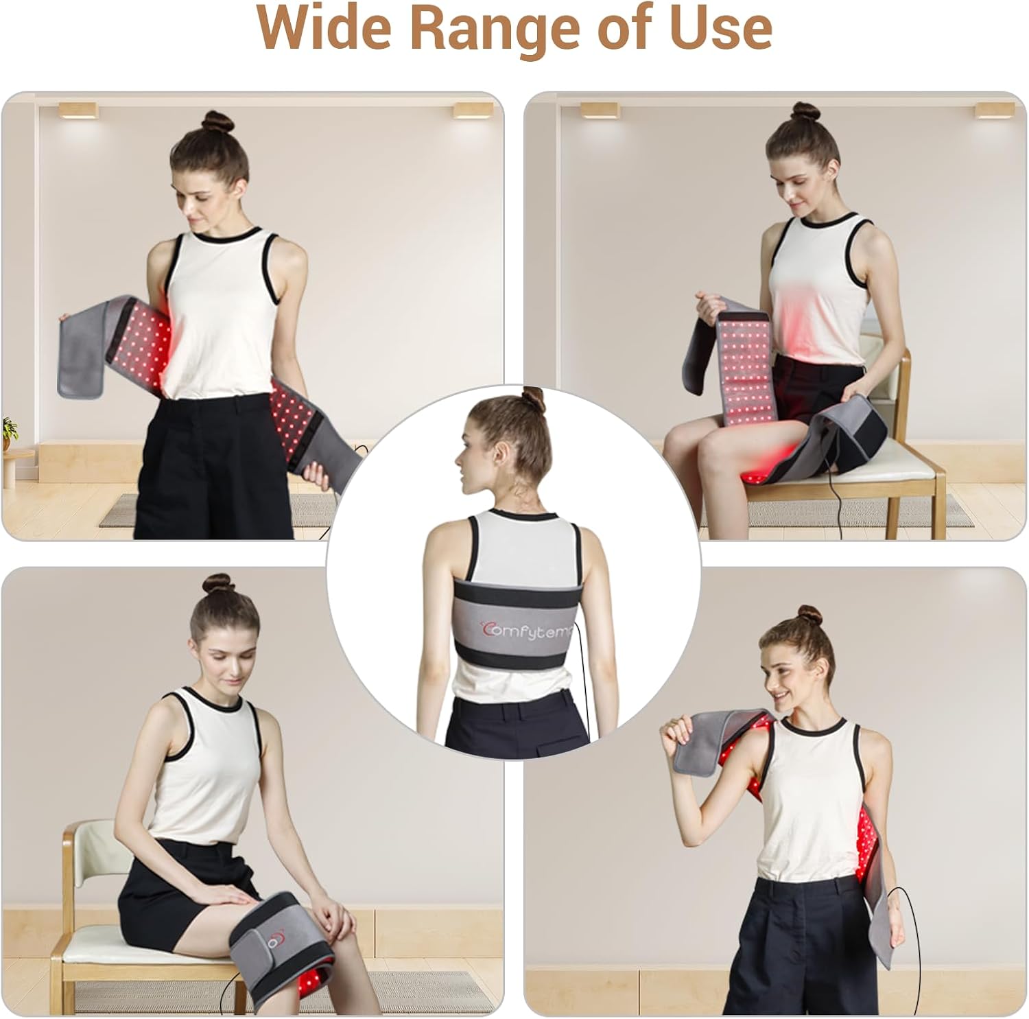 Red Light Belt with 126 Leds, 660Nm & 850Nm, 22W(Corded) | Wearable near Infrared Light Wrap with Timer, Home Office Use, Wasit Belly Birthday Gifts for Women Men Mom Dad