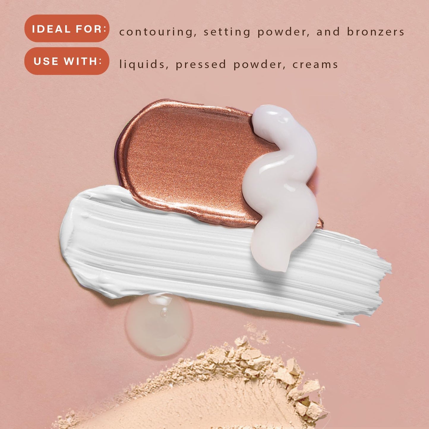 Kabuki Brush for Face - Ultra Soft Bronzer Brush for Blush, Loose Powder | Powder and Liquid Foundation & Self Tanner, Travel Friendy Makeup Blending Tool, Gentle on Skin