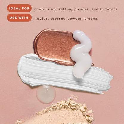 Kabuki Brush for Face - Ultra Soft Bronzer Brush for Blush, Loose Powder | Powder and Liquid Foundation & Self Tanner, Travel Friendy Makeup Blending Tool, Gentle on Skin