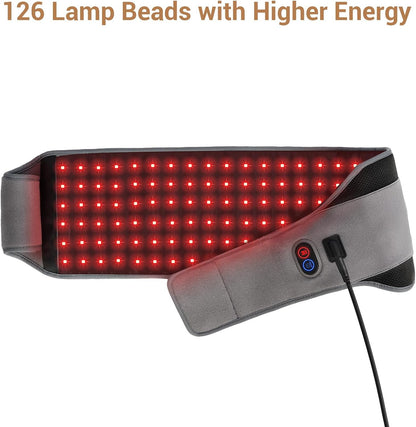 Red Light Belt with 126 Leds, 660Nm & 850Nm, 22W(Corded) | Wearable near Infrared Light Wrap with Timer, Home Office Use, Wasit Belly Birthday Gifts for Women Men Mom Dad