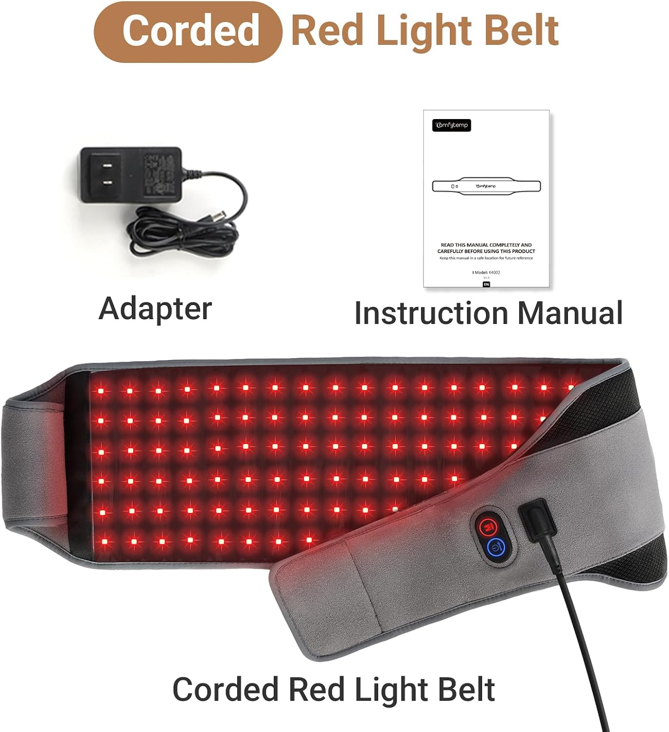 Red Light Belt with 126 Leds, 660Nm & 850Nm, 22W(Corded) | Wearable near Infrared Light Wrap with Timer, Home Office Use, Wasit Belly Birthday Gifts for Women Men Mom Dad