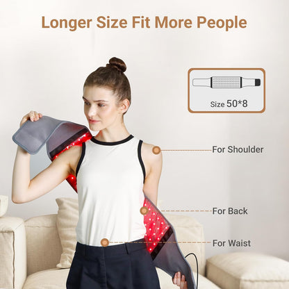 Red Light Belt with 126 Leds, 660Nm & 850Nm, 22W(Corded) | Wearable near Infrared Light Wrap with Timer, Home Office Use, Wasit Belly Birthday Gifts for Women Men Mom Dad