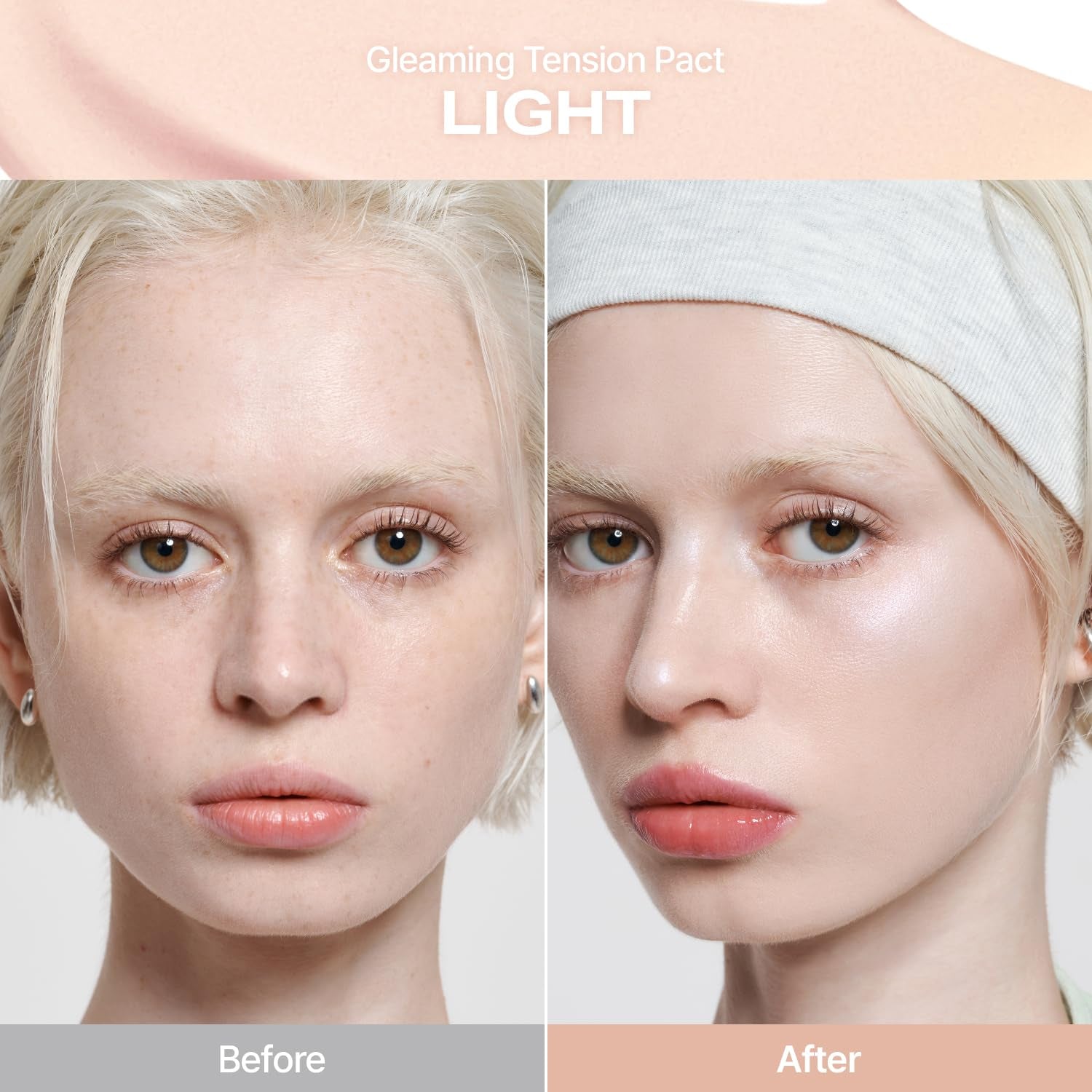 Gleaming Tension Cushion Foundation Pact #17 Pure Ivory, Korean Cushion Foundation Makeup, Lightweight & Buildable Coverage with Ceramides and Centella Asiatica (0.45 Oz)