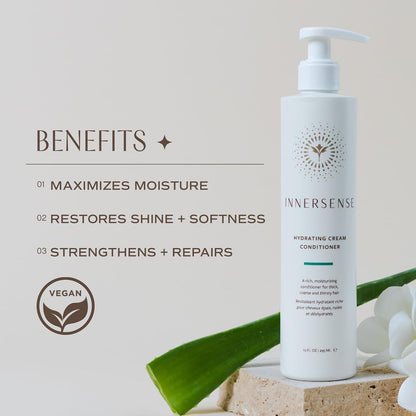 Organic Beauty - Hydrating Cream Conditioner (10Oz) | Deep Moisture for Dry, Coarse + Damaged Hair | Softens, Smooths Frizz + Detangles | Sulfate-Free, Non-Toxic, Clean