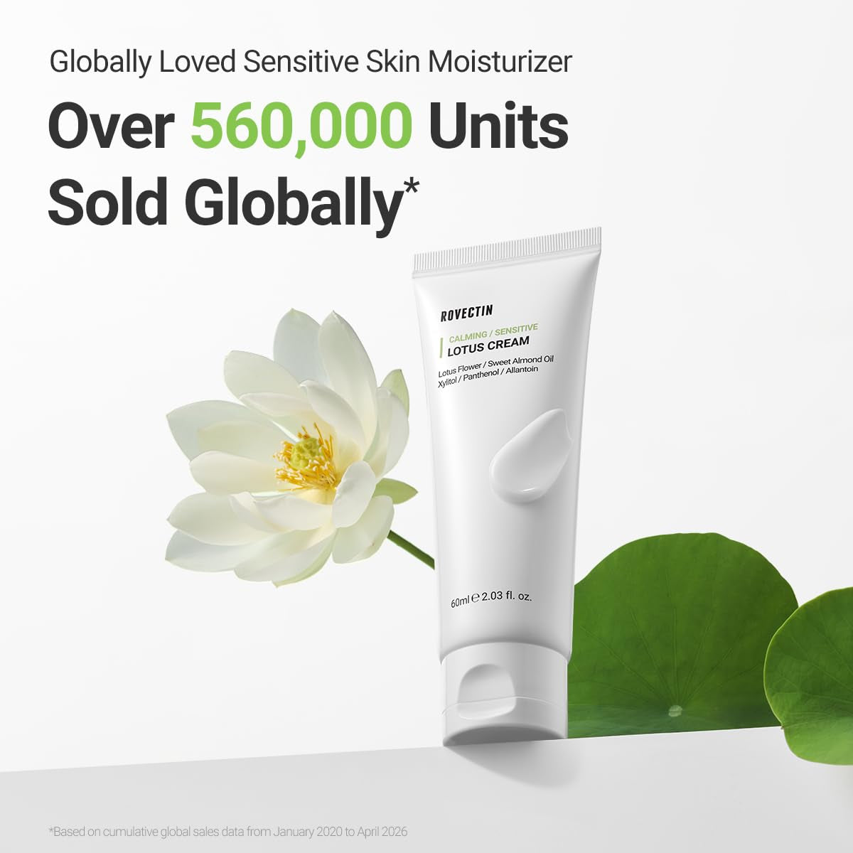 Calming Lotus Cream – Lightweight Hydrating & Soothing Moisturizer Face Cream for Sensitive Skin | 75% Lotus Water Extract & Niacinamide for Anti-Aging | Vegan Korean Skincare (2.03 Fl Oz)