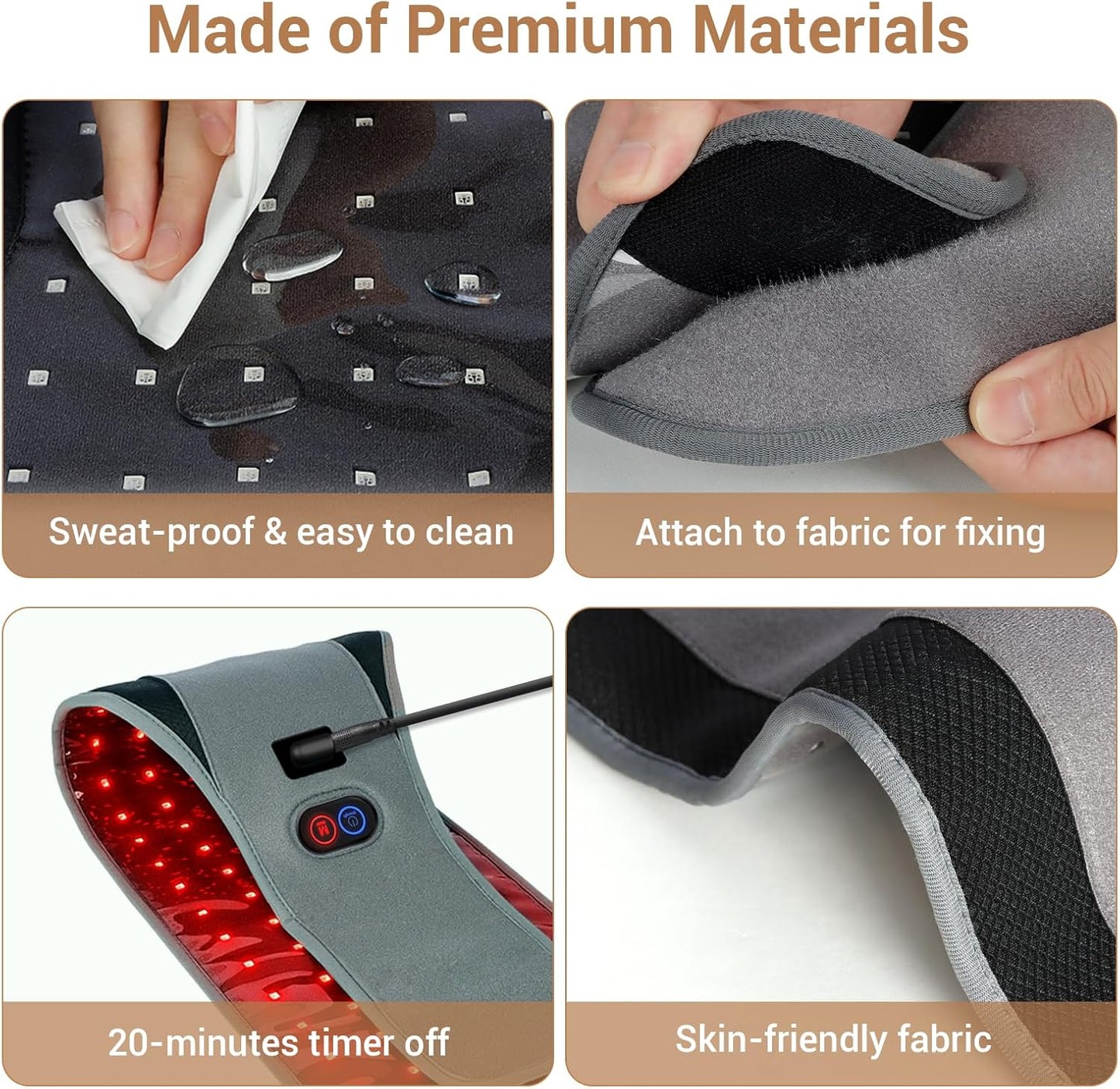 Red Light Belt with 126 Leds, 660Nm & 850Nm, 22W(Corded) | Wearable near Infrared Light Wrap with Timer, Home Office Use, Wasit Belly Birthday Gifts for Women Men Mom Dad