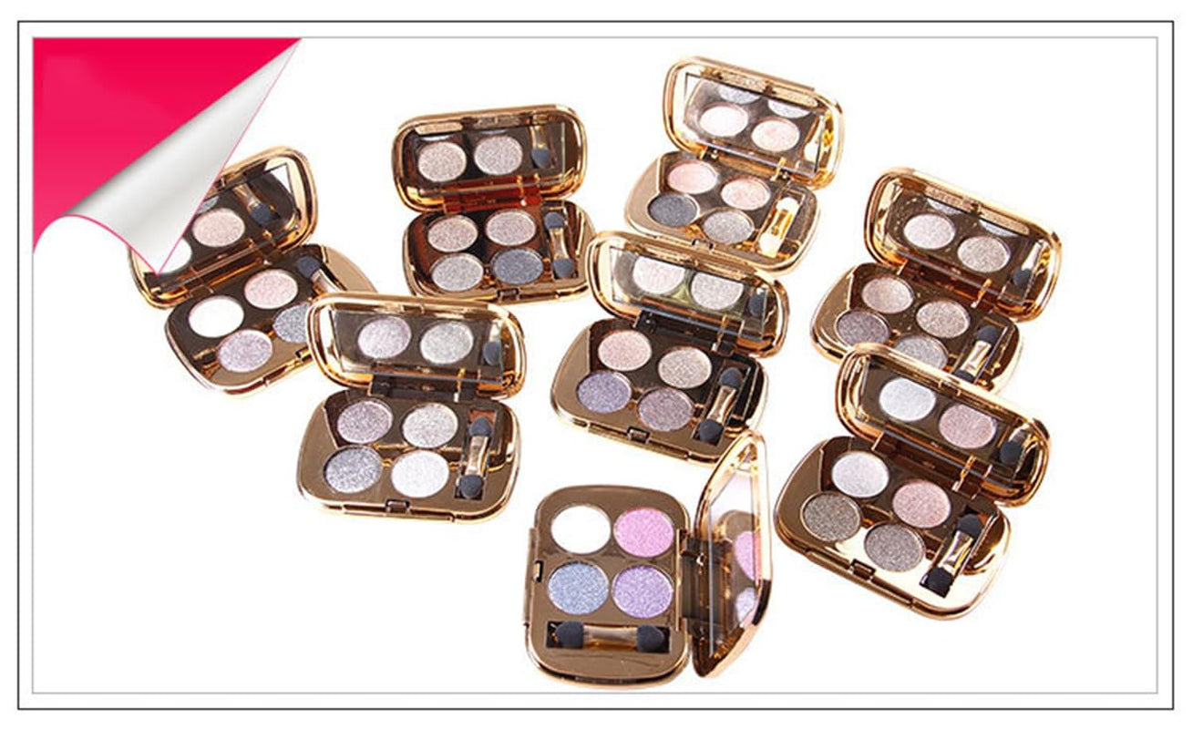 Glitter Eyeshadow Palette Makeup Set,4 Colors Shimmer Eyeshadow Palette Gold Eyeshadow Highly Pigmented Long Lasting Waterproof Sweatproof Professional Palettes(8#)
