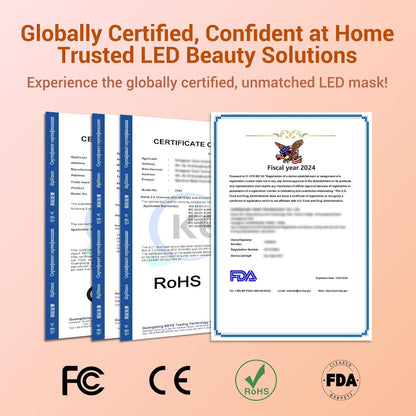 Red Light Therapy Mask, 4 Modes Portable Red Light Therapy for Face, 2000Mah Rechargeable Remote, Blue, Orange, 850NM Infrared & Red Light Mask, 400 Leds, Timing Function, at Home & Travel