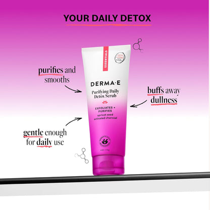 Purifying Daily Facial Detox Scrub with Activated Charcoal and Seaweed Extract –Exfoliating Face Scrub Cleanses, Smooths and Brightens, 4Oz