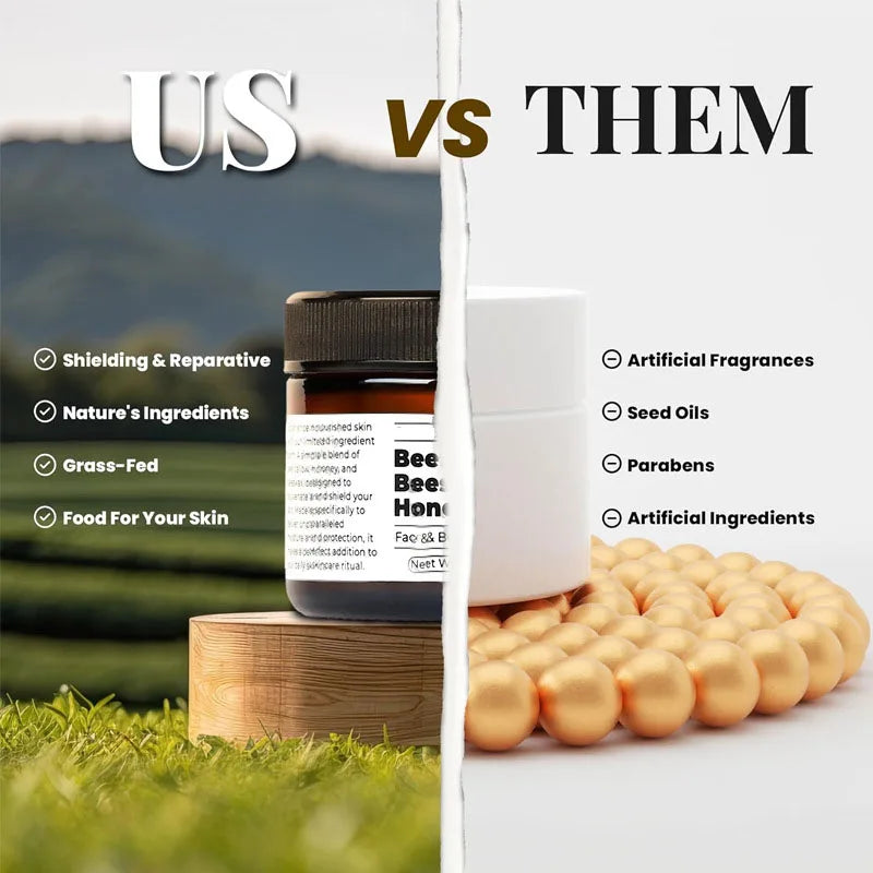 Whipped Beef Tallow and Honey Balm Moisturizing Beef Tallow Face Cream Body Lotion Grass Fed Grass Finished Face Cream Care