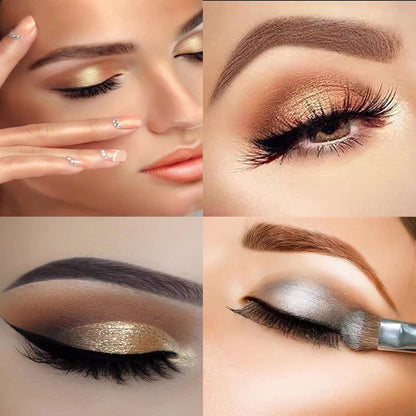 Glitter Eyeshadow Palette Makeup Set,4 Colors Shimmer Eyeshadow Palette Gold Eyeshadow Highly Pigmented Long Lasting Waterproof Sweatproof Professional Palettes(8#)