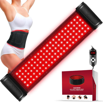 Red Light Therapy for Body, Infrared Light Therapy for Belt Shoulder Waist, Upgraded 3 in 1 LED Beads, 660Nm Red Light & 850Nm near Infrared Light Therapy Belt Wrap Timer Remote Control