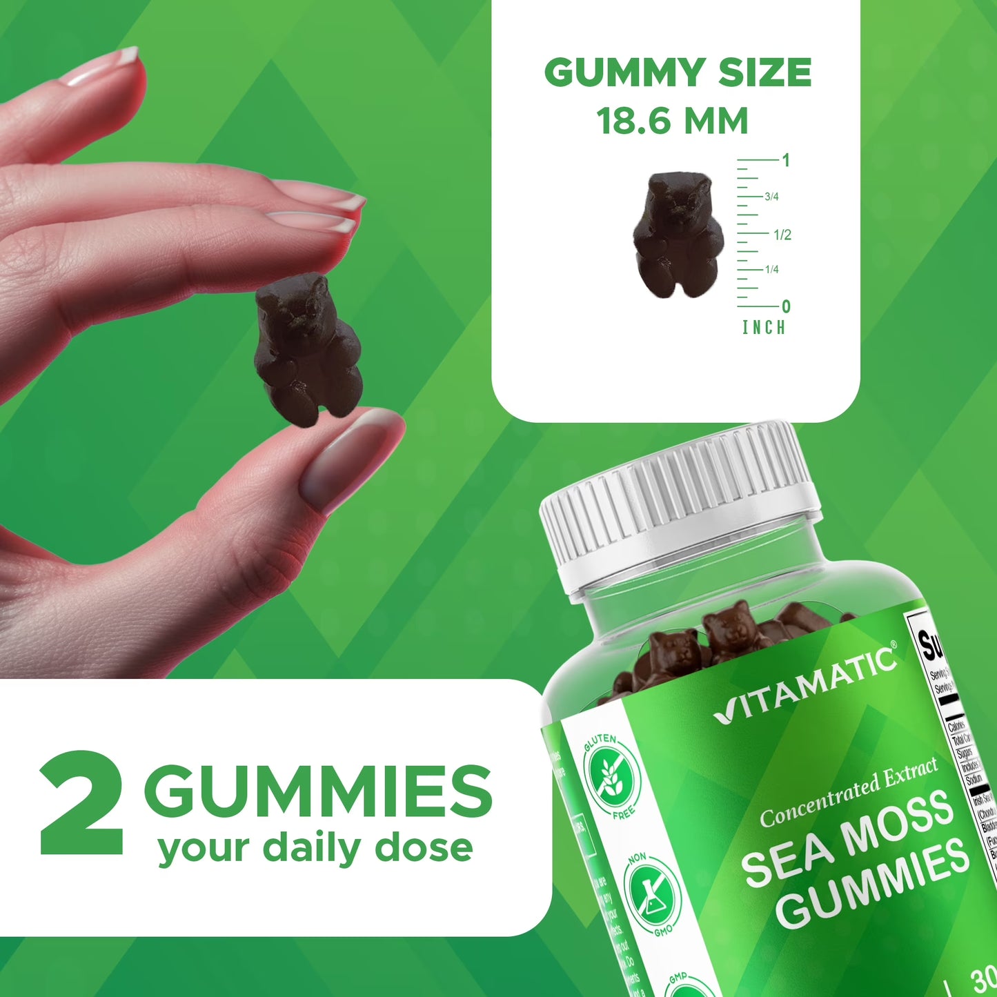 Irish Sea Moss Gummies - 3000 Mg - 60 Vegan Gummies - Made with Bladderwrack & Burdock Root - Seamoss Supplement for Thyroid, Energy, Immune Support