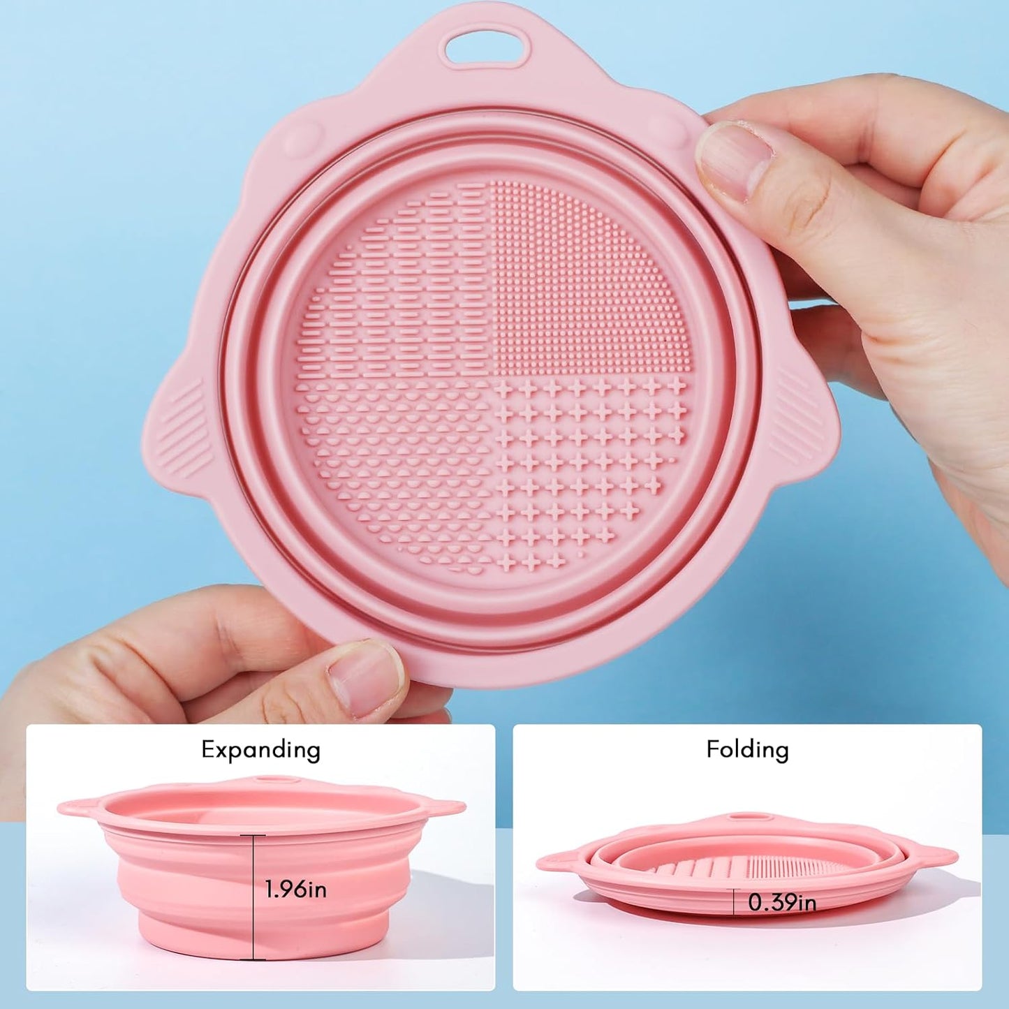 Makeup Brush Cleaning Kit: 3-PCS Set with Cleaning Bowl, Deep Cleaning Solution for Sponges, Brushes, and Powder Puffs, Effectively Removes Cosmetic and Nail Brush Residue (4.04 Fl Oz)