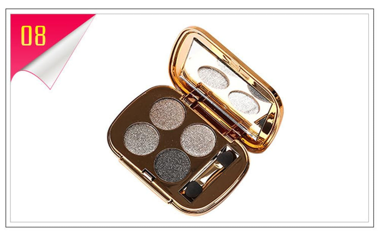 Glitter Eyeshadow Palette Makeup Set,4 Colors Shimmer Eyeshadow Palette Gold Eyeshadow Highly Pigmented Long Lasting Waterproof Sweatproof Professional Palettes(8#)