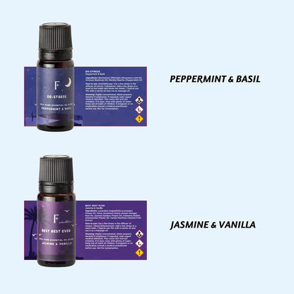 Sleep Essential Oils for Diffuser-Pack of 6 | Aromatherapy & Meditation, Lavender, Peppermint, Jasmine Eucalyptus Orange, Relaxing Essential Oil Set for Sleep Essentials