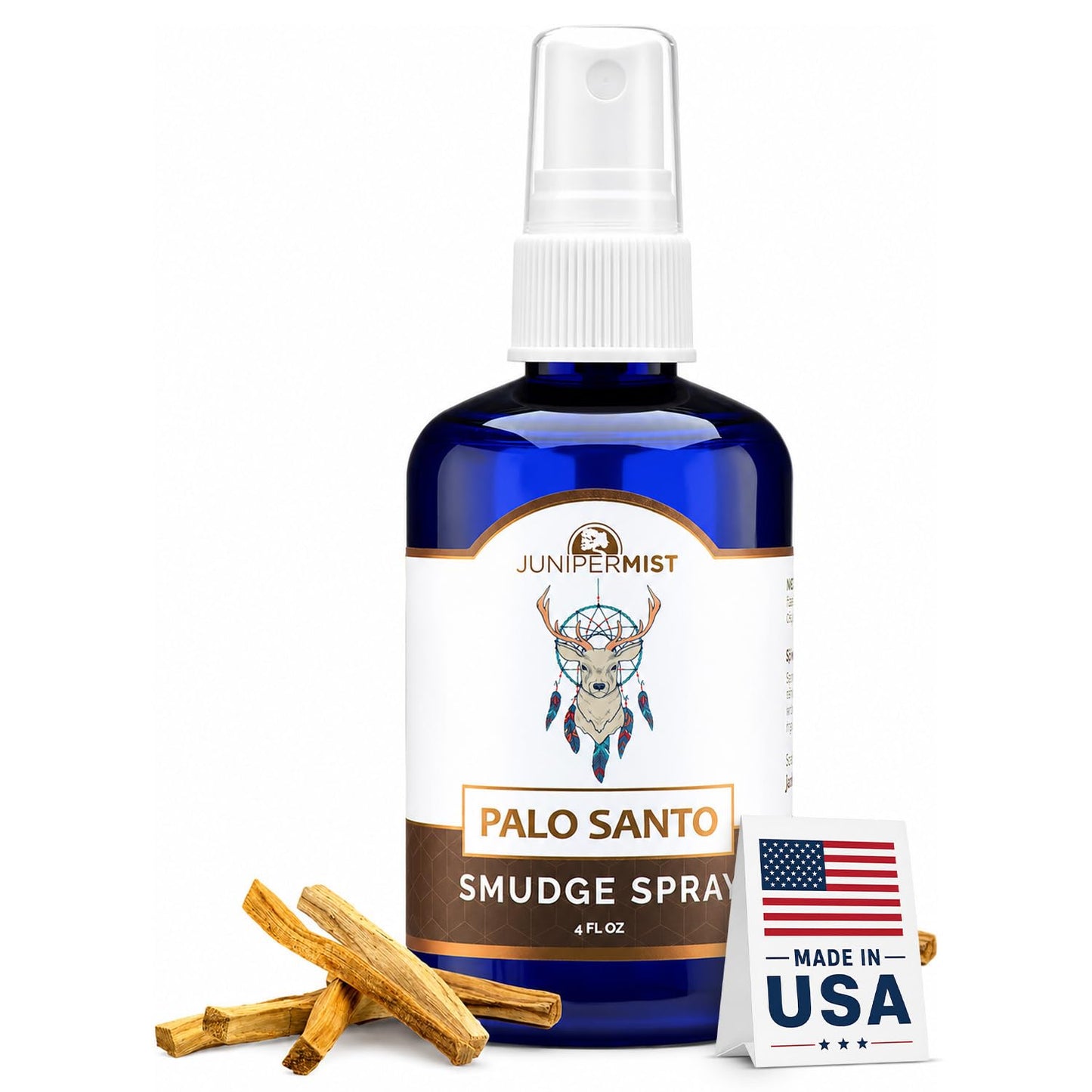 Palo Santo & Sage Smudge Spray (114Ml), Palo Santo Aromatherapy Mist Spray for Cleansing Negative Energy, Spiritual Room Spray, Smokeless Smudge Spray, Aura Cleansing & Protection (Made in USA)