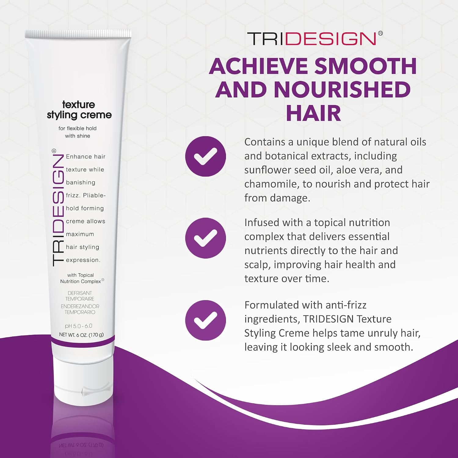 Texture Styling Creme Topical Nutrition Complex - 6 Oz | Scented Smoothing Cream Helps Control Frizz, Leaving Hair Feeling Deeply Nourished, Manageable, and Beautifully Soft