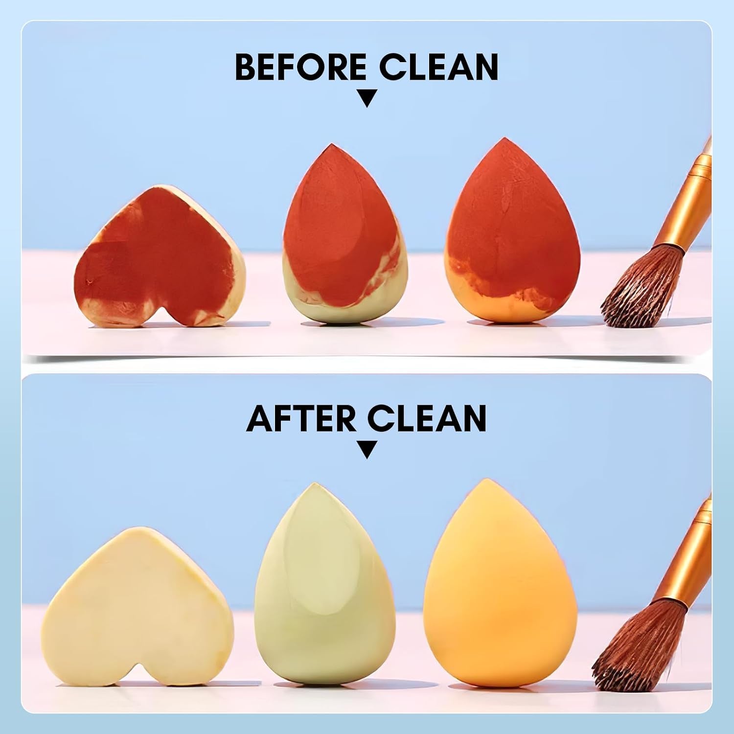 Makeup Brush Cleaning Kit: 3-PCS Set with Cleaning Bowl, Deep Cleaning Solution for Sponges, Brushes, and Powder Puffs, Effectively Removes Cosmetic and Nail Brush Residue (4.04 Fl Oz)