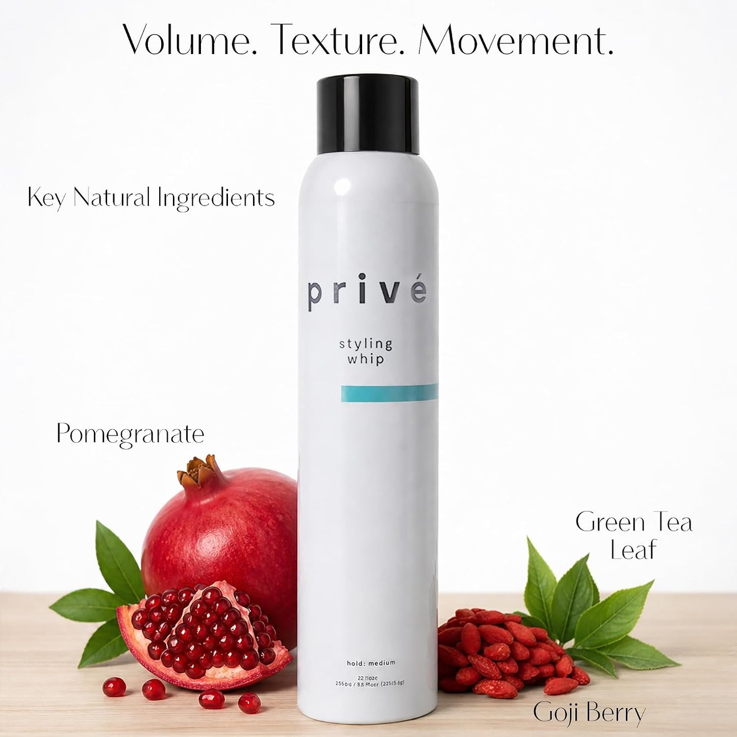 Privé Styling Whip Hair Mousse - Lightweight Foam for Volume, Body and Lift - Flexible Medium Hold with Frizz Control - Soft Touchable Finish for Fine, Wavy and Curly Hair - 6.7 Oz